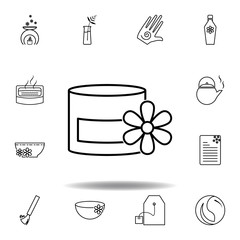 spa ointment with flower outline icon. Detailed set of spa and relax illustrations icon. Can be used for web, logo, mobile app, UI, UX