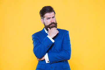 Taste of success. Confident businessman handsome bearded man in formal suit. Because you worth it....