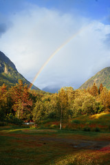 spellbinding landscape of Norwegian nature with high charming mountains and hills in which it is impossible not to fall in love