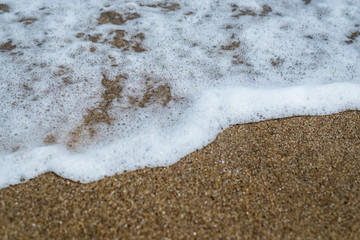 Waves incident on the sea, ocean.