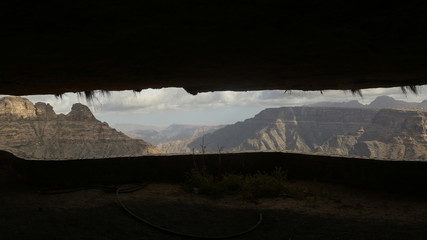 A picture from inside a mountain that was sculpted in 'Al-Sukoon' Park ( the Yemen's Hanging Gardens)
