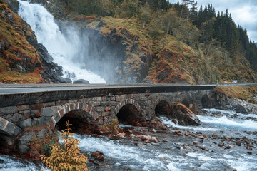 spellbinding landscape of Norwegian nature with high charming mountains and hills, wonderful rivers in which it is impossible not to fall in love