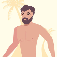 Fototapeta premium summer time people icon vector ilustration