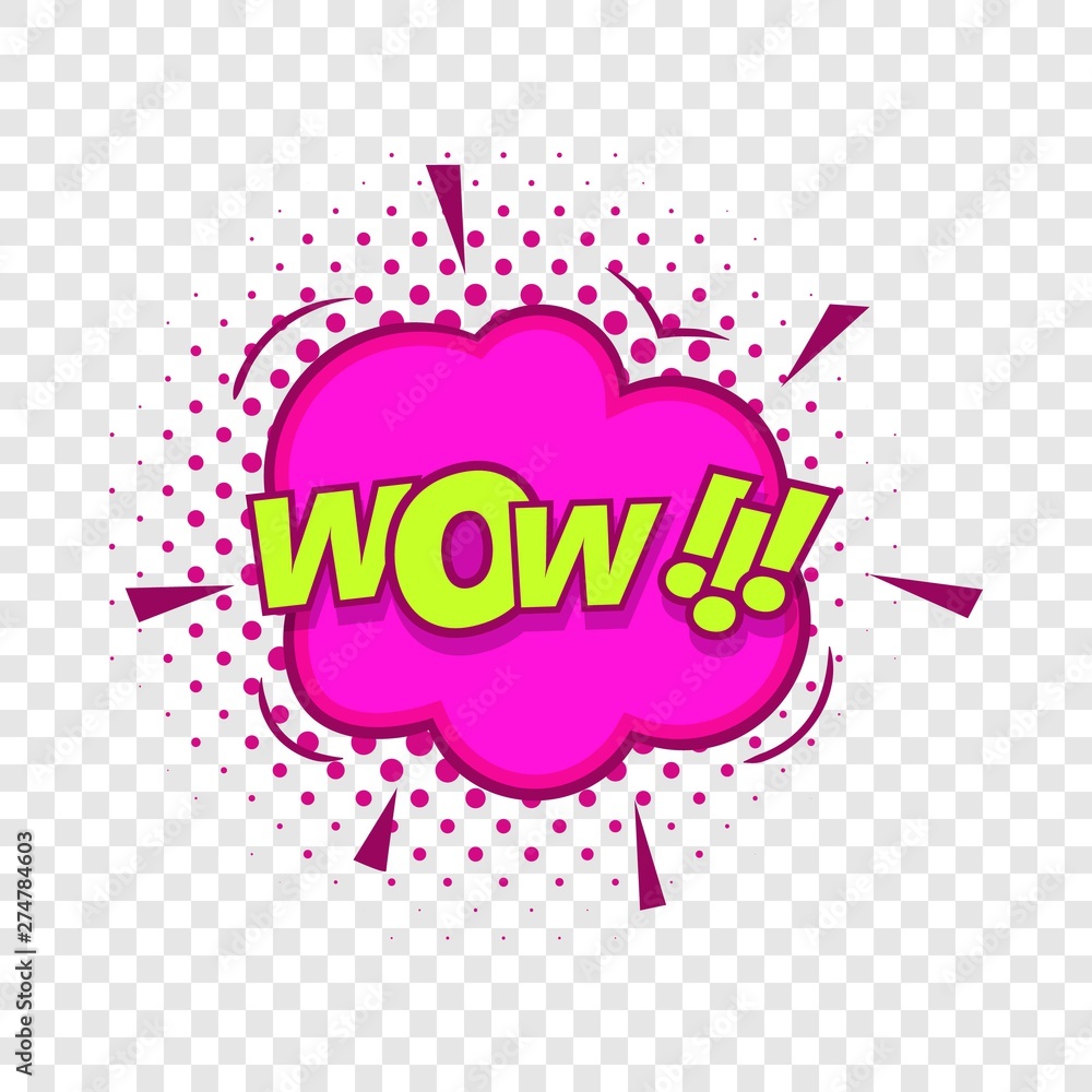 Poster wow, text sound effect icon. pop art illustration of wow, text sound effect vector icon for web
