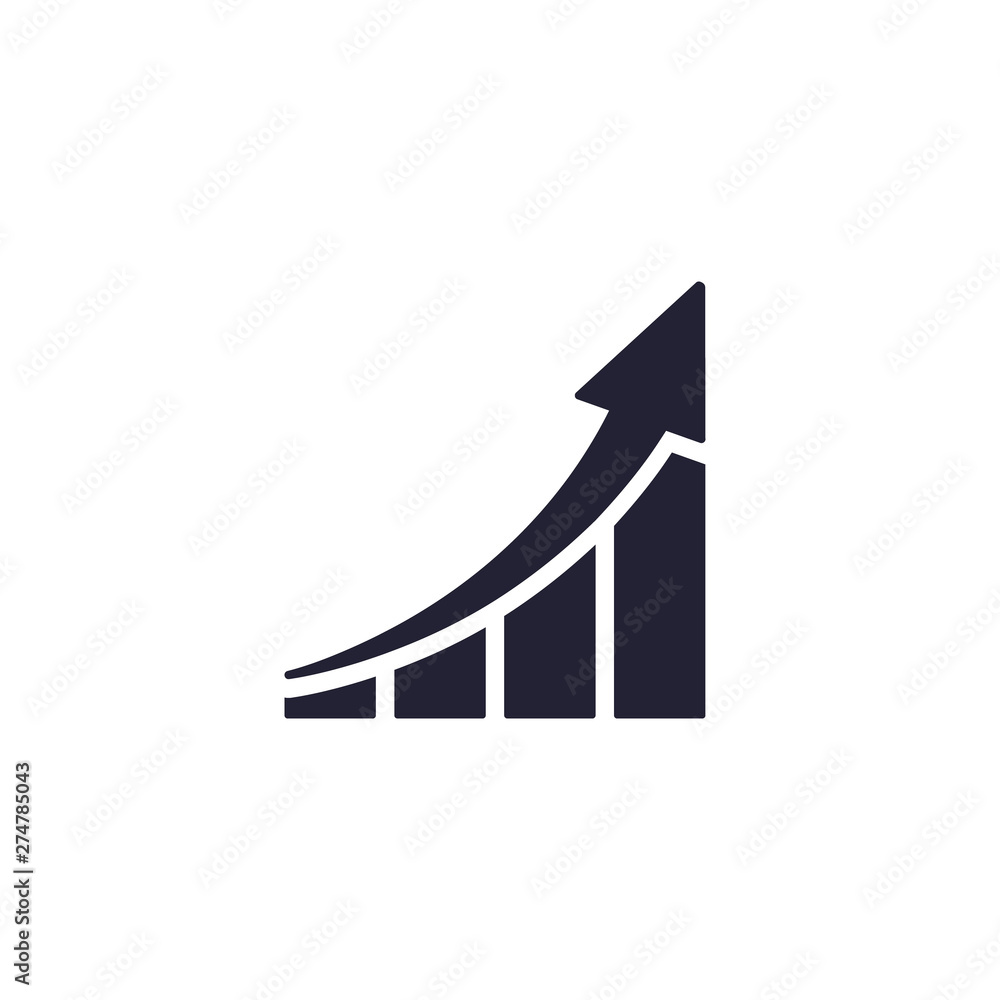 Aufkleber graph icon in trendy flat style isolated on white background. chart bar symbol with arrow for your w