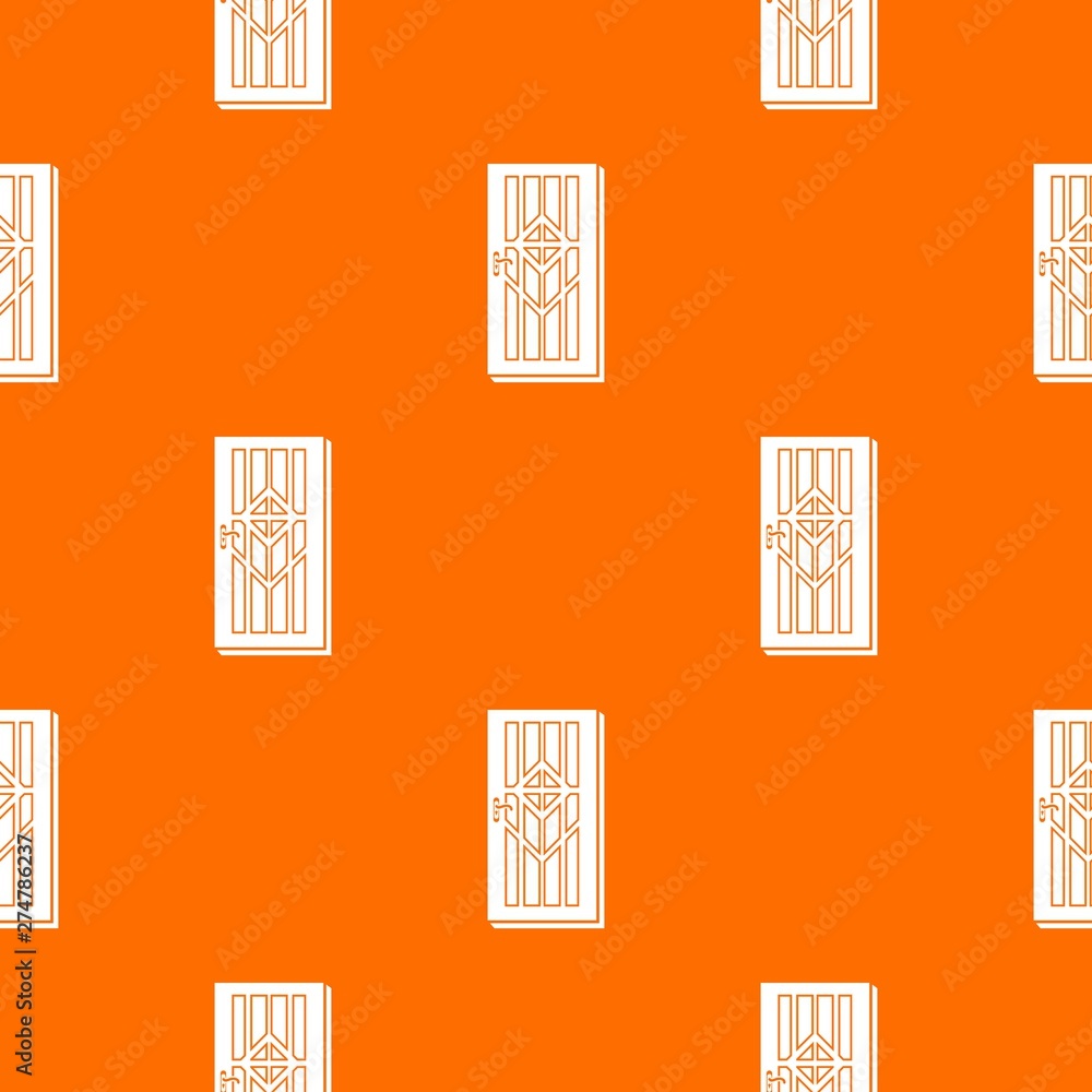 Poster door with handle pattern vector orange for any web design best