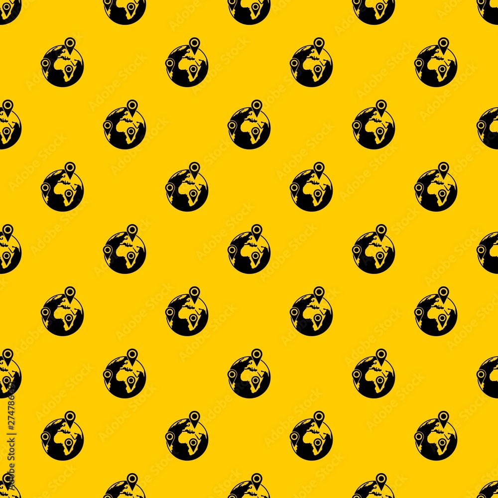 Aufkleber globe of network pattern seamless vector repeat geometric yellow for any design