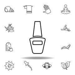 nail polish bottle outline icon. Detailed set of spa and relax illustrations icon. Can be used for web, logo, mobile app, UI, UX