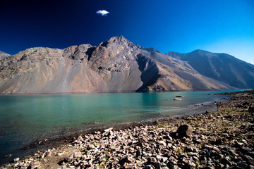 Artificial Lake called Embalse El Yeso, Cajón del Maipo, Chile