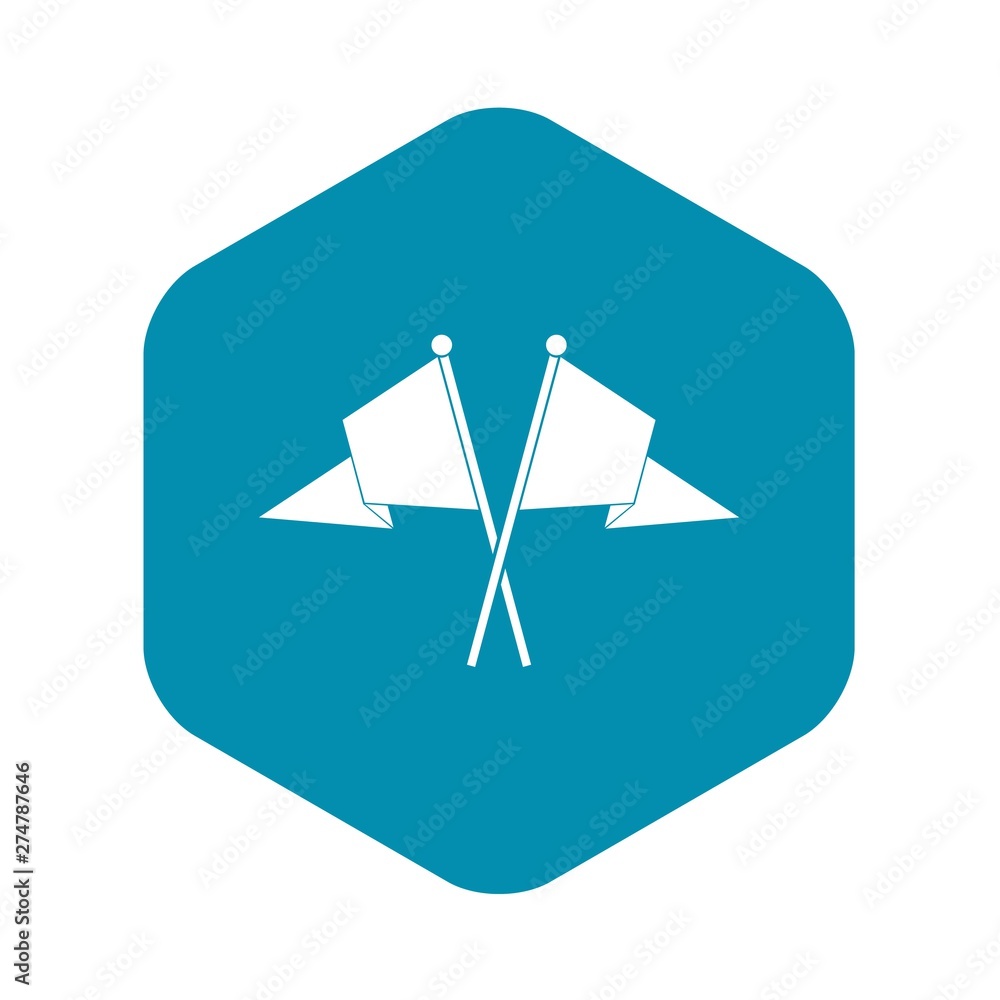 Poster two flags icon in simple style on a white background vector illustration