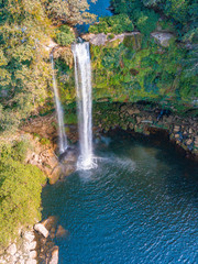Aerial view of the majestic waterfall of Misolha in Chiapas, Mexico	
