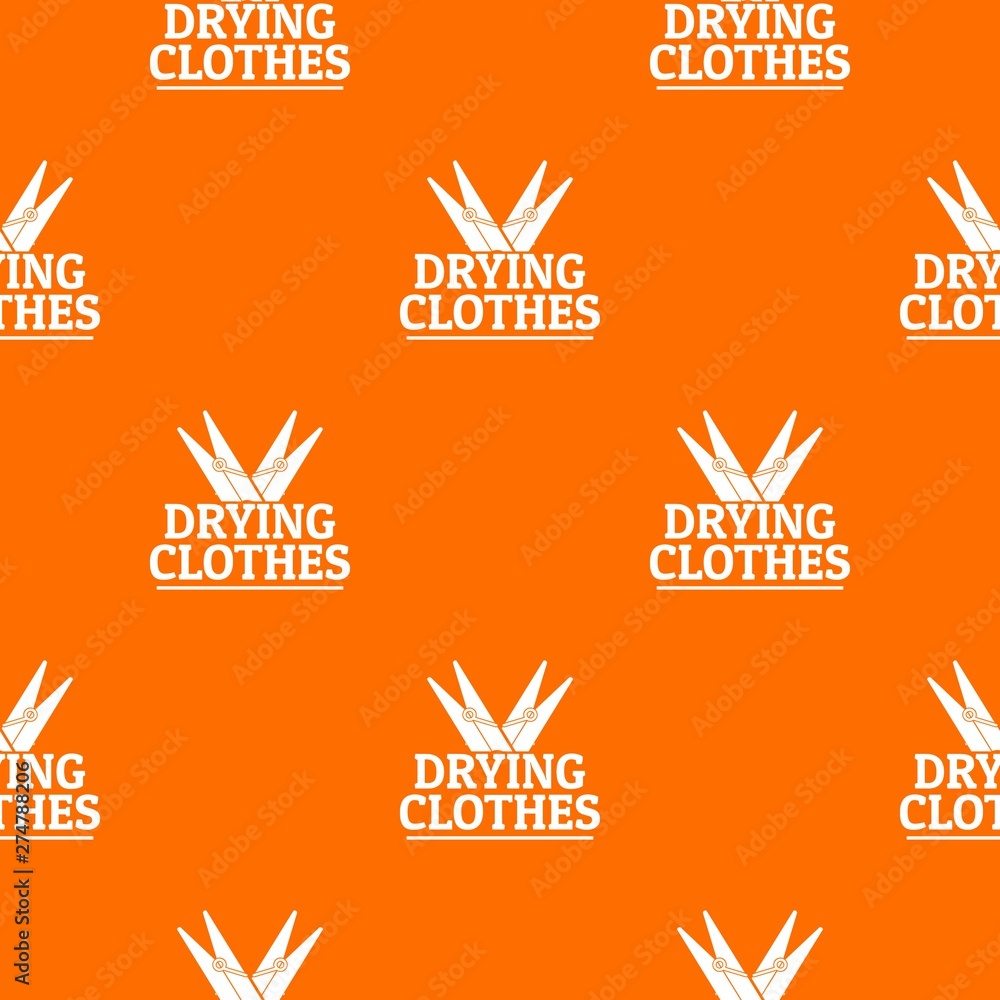 Poster drying clothes pattern vector orange for any web design best