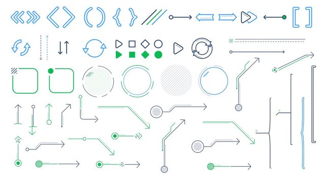 Arrows and infographic elements on the white background