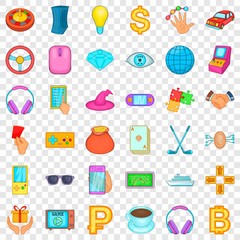 Handshake icons set. Cartoon style of 36 handshake vector icons for web for any design