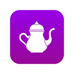Traditional Turkish teapot icon digital purple for any design isolated on white vector illustration