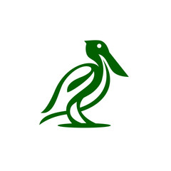 Pelican Bird Logo Abstract Design Vector Template