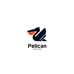 Pelican Bird Logo Abstract Design Vector Template