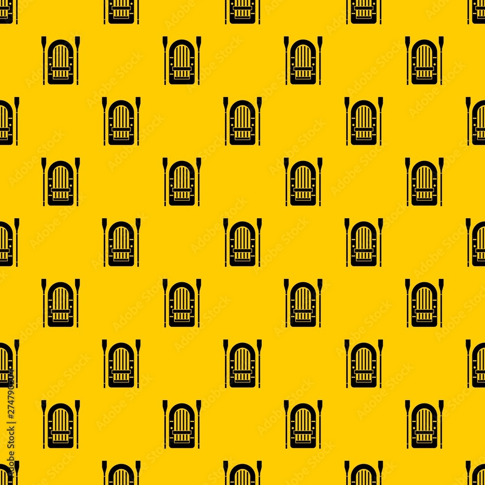Poster boat with paddles pattern seamless vector repeat geometric yellow for any design