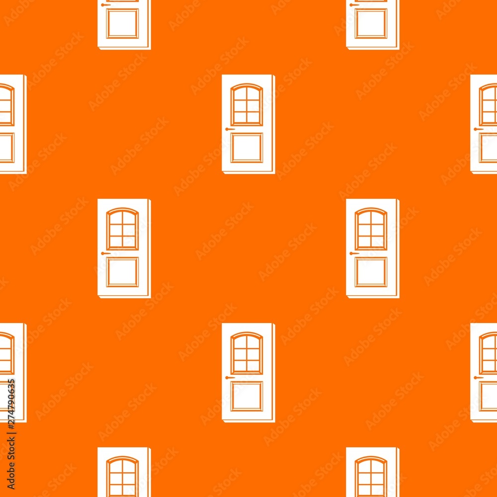 Poster door with lock pattern vector orange for any web design best