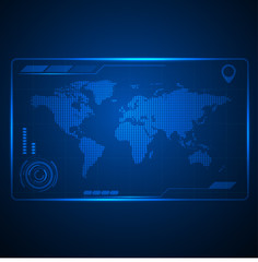 Future technology world map vector illustration