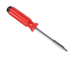 Fototapeta premium New screwdriver on white background. Professional construction tool