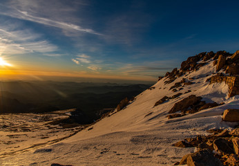 A Beautiful Sunrise on the Snowy Mountains of Colorado