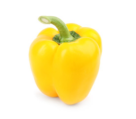 Ripe yellow bell pepper isolated on white