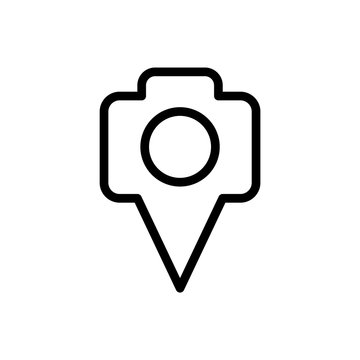 Camera location icon - Vector. Photo concept vector illustration.