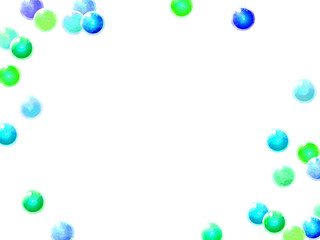 青いビー玉のイラストの背景、水彩風
