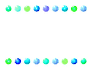 青いビー玉のイラストの背景、水彩風