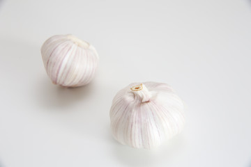 Obraz na płótnie Canvas Raw Garlic in an Isolated Background. Fresh Ingredient.