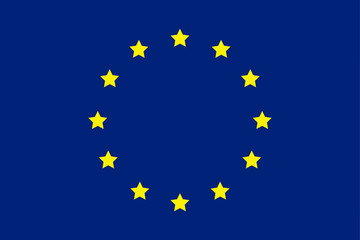 European flag. Union of europe symbol. Blue flag with circle stars. Official Europe sign.