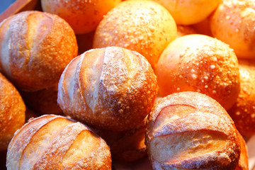 bread roll on buffet line