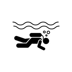 Man swimming underwater icon. Element of pictogram adventure illustration