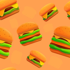 seamless pattern on the burger theme, vector illustration