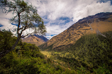 Hiking trail in the mountains of Peru