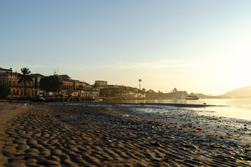 Morning Dawn with amazing sunrise in the beach of coast of Paranagu&aacute;,Paran&aacute;, Brazil