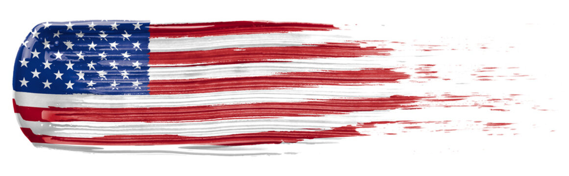 Paint smear in the colors of the American Flag