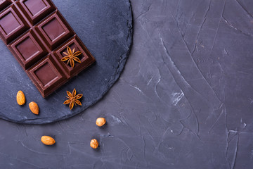 Chocolate bar with nuts