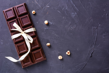 Chocolate bar with nuts