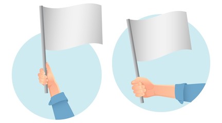 white flag in hand icon © Visual Content