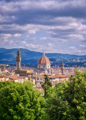 Fototapeta na wymiar Florence, along the Arno River, in the Tuscany region of Italy.