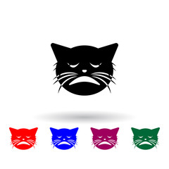 weary cat multi color icon. Elements of cat smile set. Simple icon for websites, web design, mobile app, info graphics