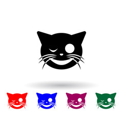 wink cat multi color icon. Elements of cat smile set. Simple icon for websites, web design, mobile app, info graphics