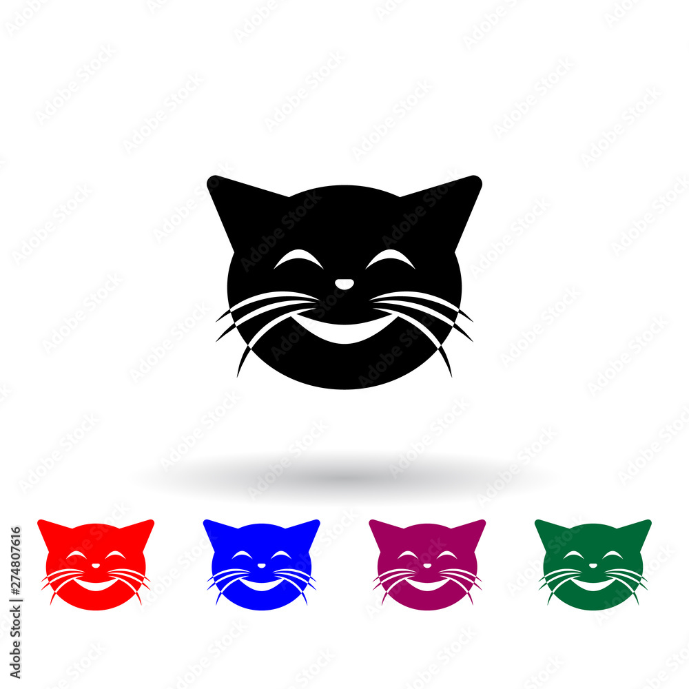 Poster cutie cat multi color icon. elements of cat smile set. simple icon for websites, web design, mobile 