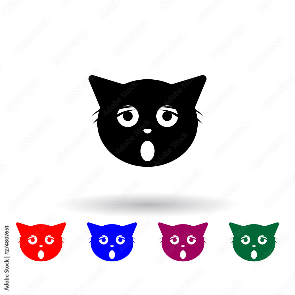 Aufkleber o my god cat multi color icon. elements of cat smile set. simple icon for websites, web design, mobi