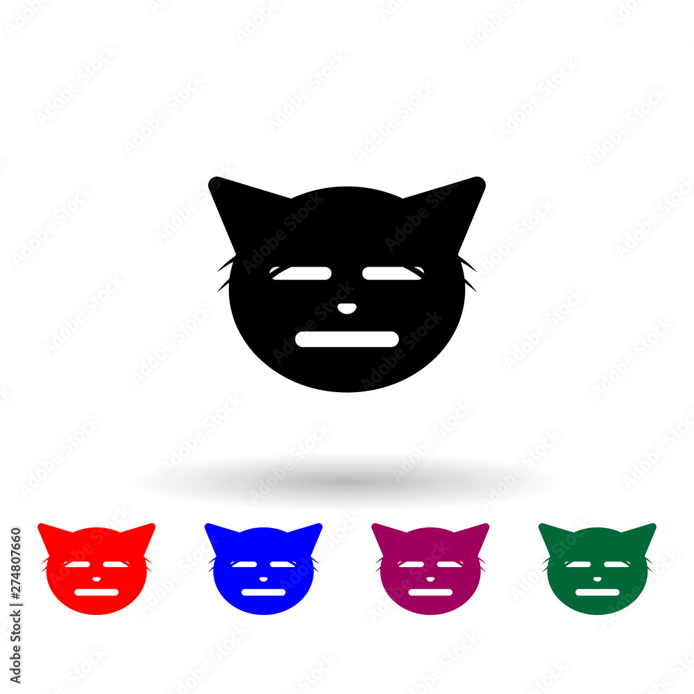 Poster hmmm yes cat multi color icon. elements of cat smile set. simple icon for websites, web design, mobi
