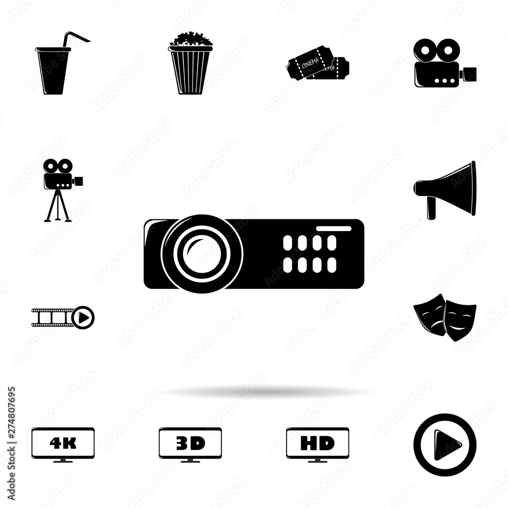 Poster projector icon. universal set of cinema and teatr for website design and development, app developmen