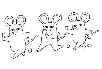シンプルでシュールなネズミの年賀状イラスト Wall Mural Meg シンプルでシュールなネズミの年賀状イラスト Wall Mural Meg
