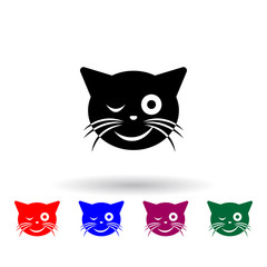 wink cat multi color icon. Elements of cat smile set. Simple icon for websites, web design, mobile app, info graphics